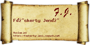 Fáskerty Jenő névjegykártya