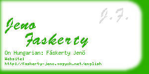 jeno faskerty business card
