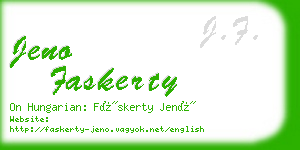 jeno faskerty business card